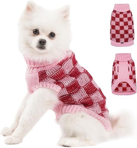 ThinkPet Suéter para perros pequeños, suéteres de Navidad para perros pequeños, hembras y machos, ropa para perros de punto cálido y suave para