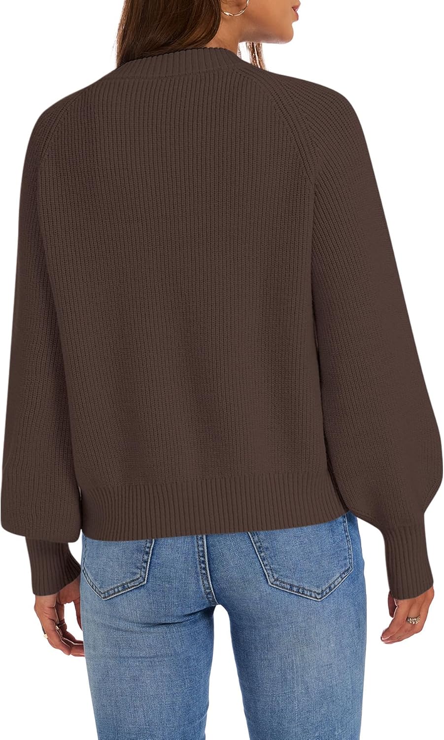 KUOTAI Women's Chunky Knit Open Front Sweaters Long Sleeve Button Loose Short Cardigan Outerwear Coats - Image 4