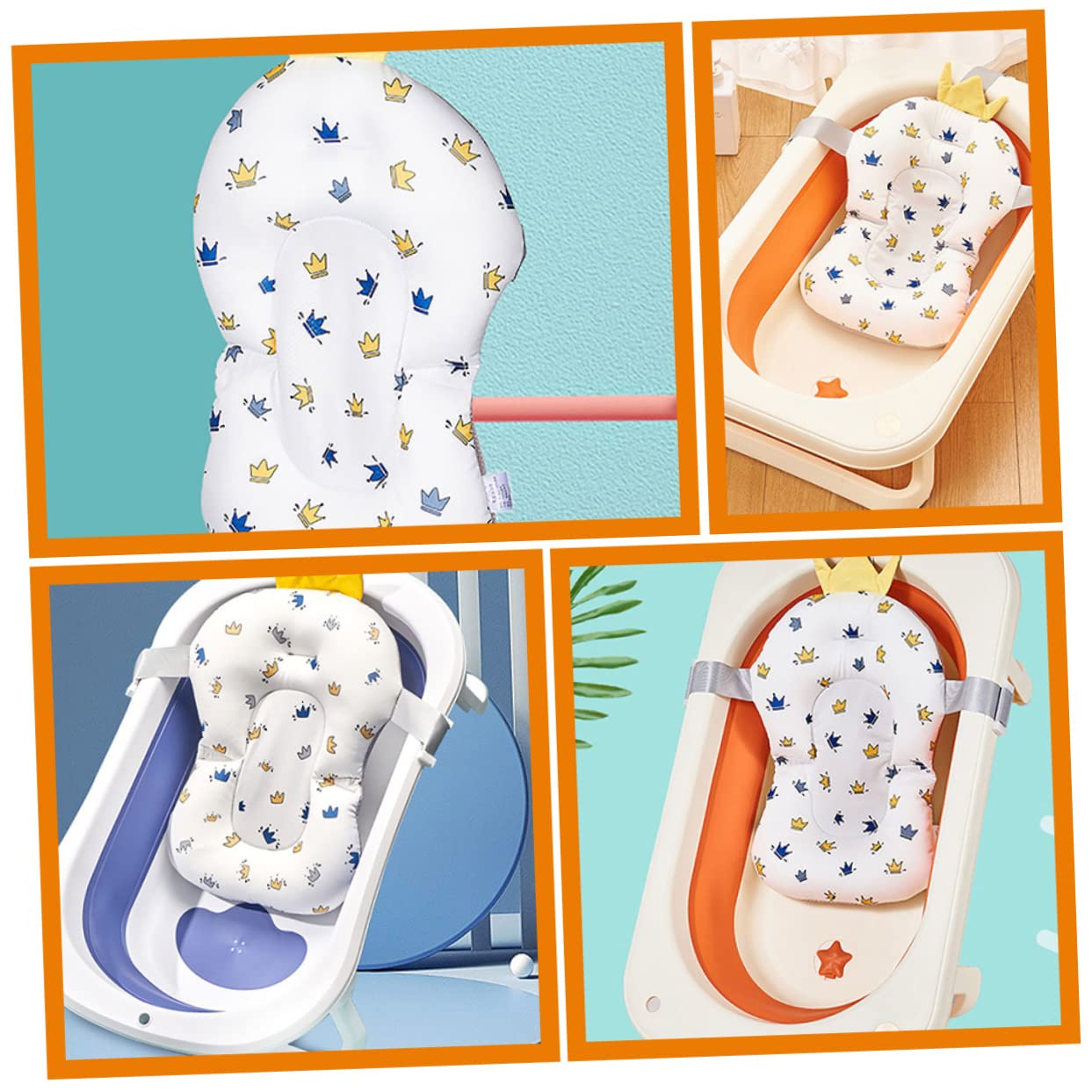 LIFKOME Bath Seat Cushion for Boys and Girls Bath Tub Mat Sponge Cushions for Toddlers