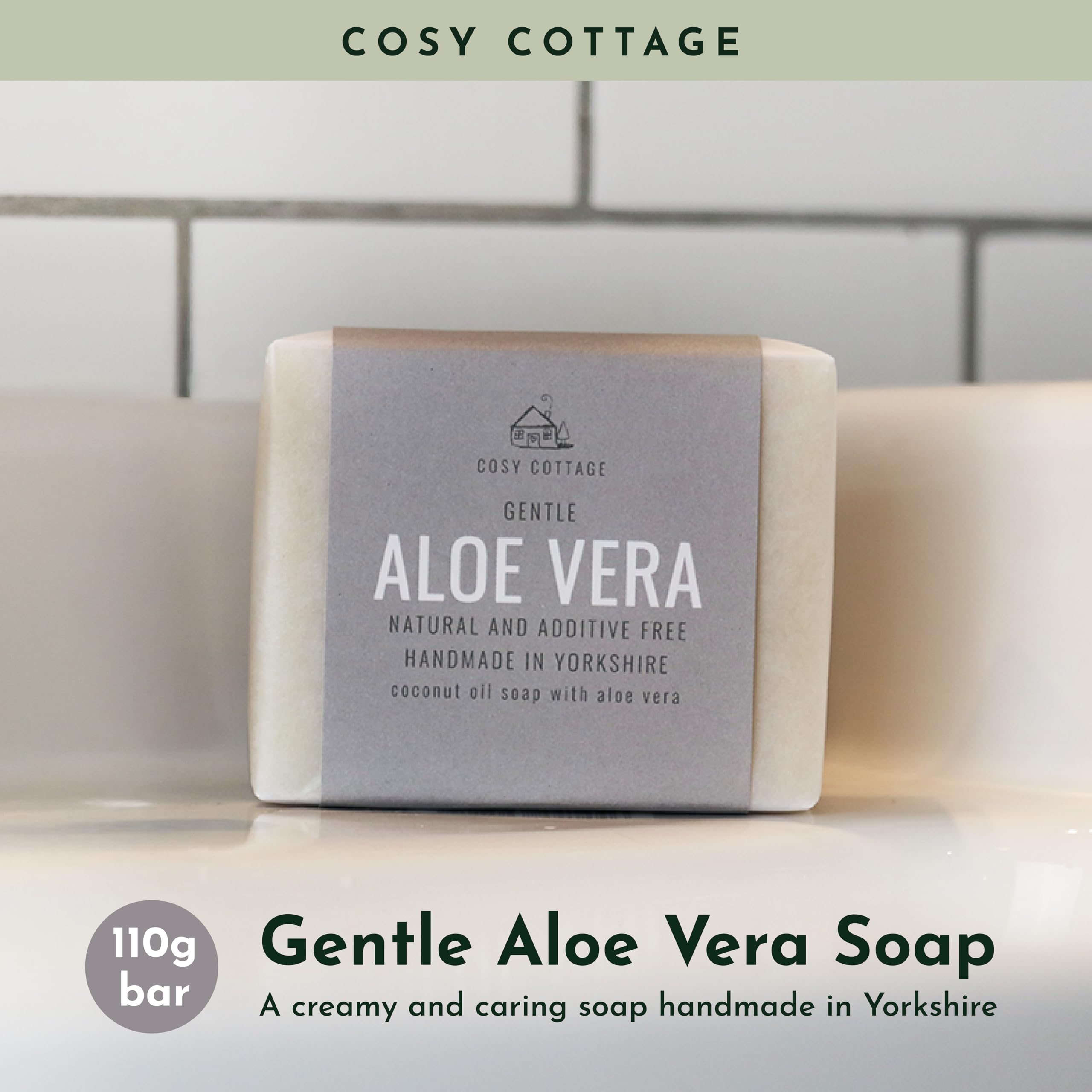 Cosy Cottage Aloe Vera Soap Bar- 110g, Clear, 110 g (Pack of 1) - Image 2