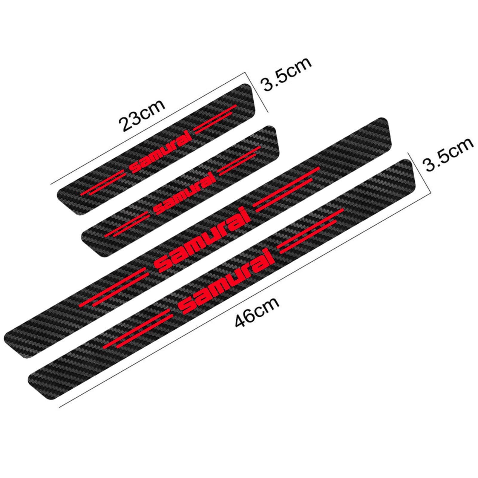 4 Pezzi Battitacco Fibra di Carbonio Auto Door Sticker, per Suz-uki Samurai Piastre di Protezione Della Copertura Adesivi Soglia, Auto Prevenire l'usura Graffi Styling Decorativi Accessori