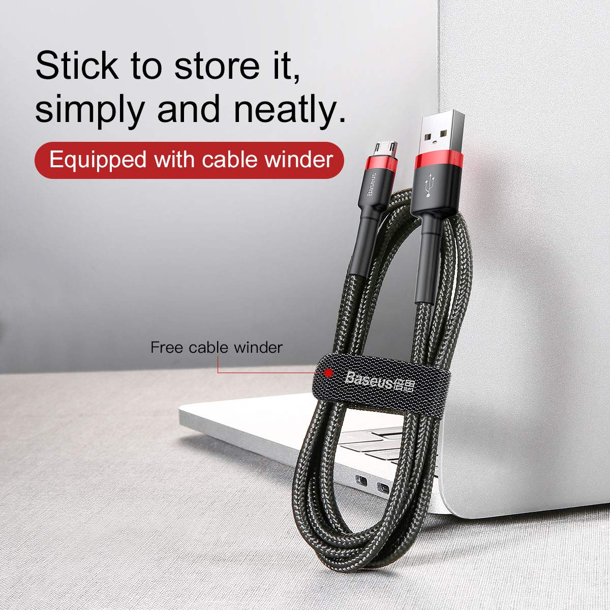 Baseus Cafule Serisi, 2.4 A USB-A & Micro-USB Şarj & Data Aktarım Kablosu, 1 Metre, Kırmızı