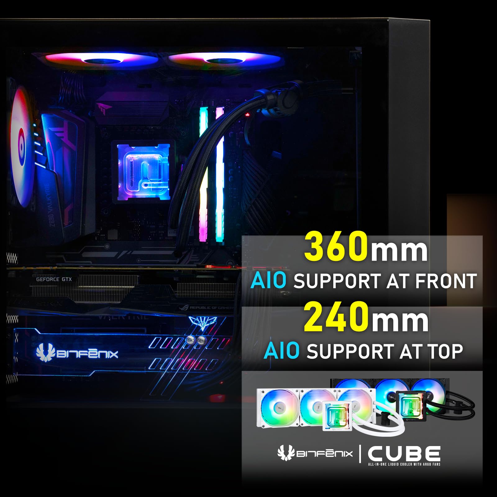 BITFENIX Fang ARGB - Carcasa para PC (Negro)