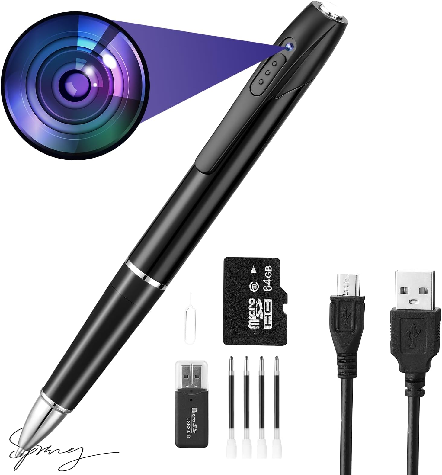 Hidden Spy Camera, 64GB Body Cam, Mini Camera with 1080P HD, Rechargeable Small Pocket Cam, Portable Pocket Camera, Small Video Recorder