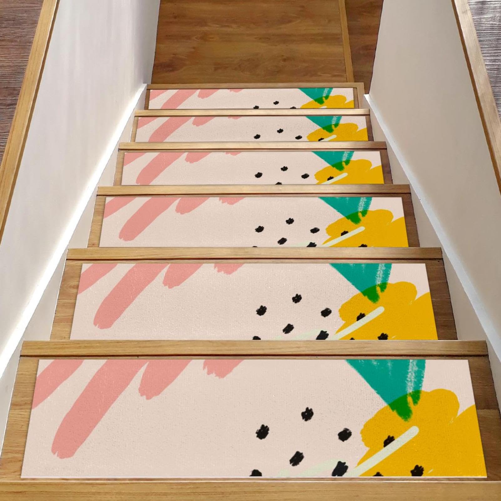 Alfombra para peldaños de escalera de madera protectores de escalones interiores de 8x30 pulgadas