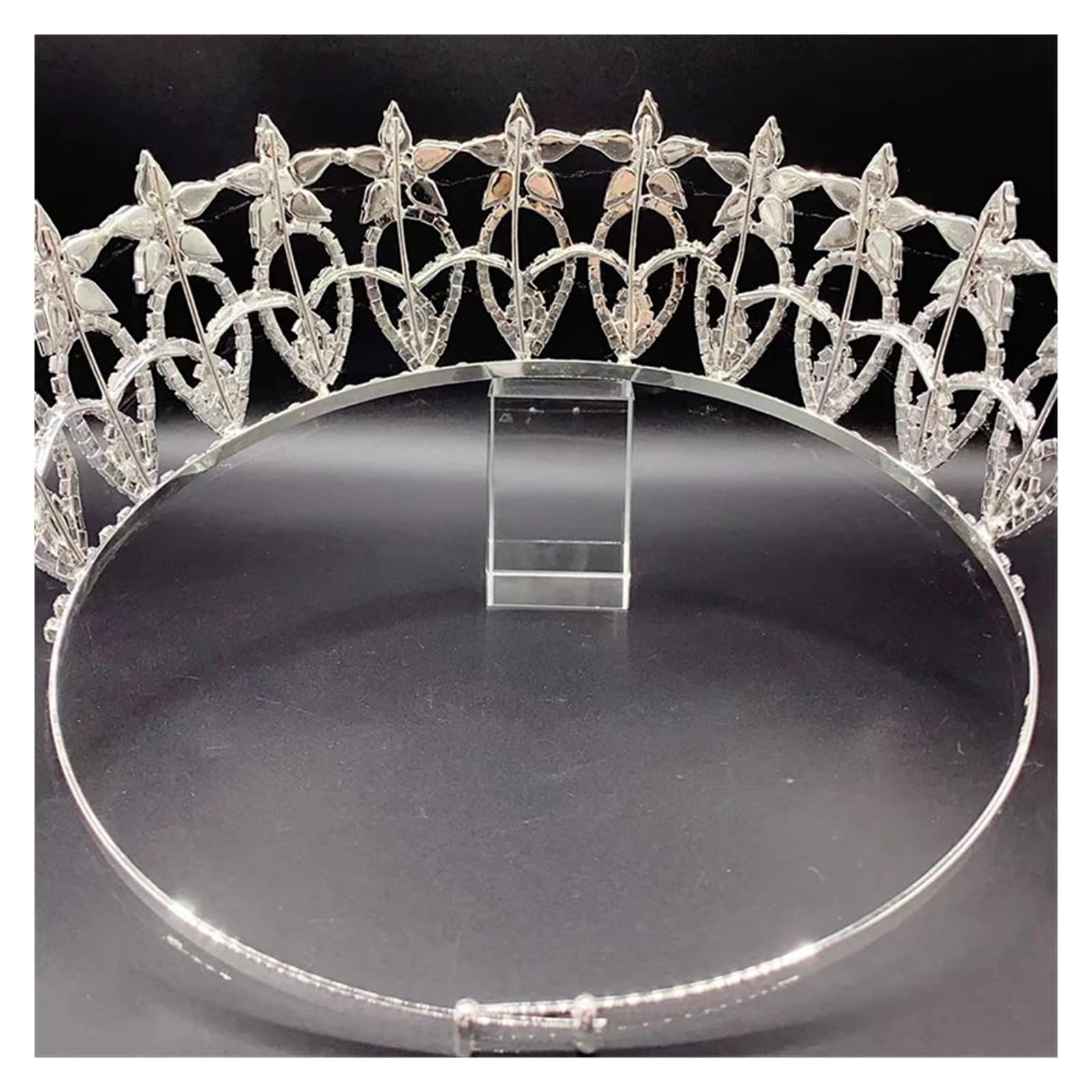 Strass Hochzeit Krone Kristall Braut Haarschmuck Frauen Tiara Barock Stirnband Braut Königin Diadem Verstellbare Kopfbedeckung Zart Bequem