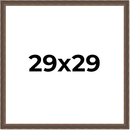 Marco de fotos de madera real de bronce frotado de 29 x 29 pulgadas de ancho de 1.25 pulgadas  Profundidad del marco interior de 0.5 pulgadas  Marco
