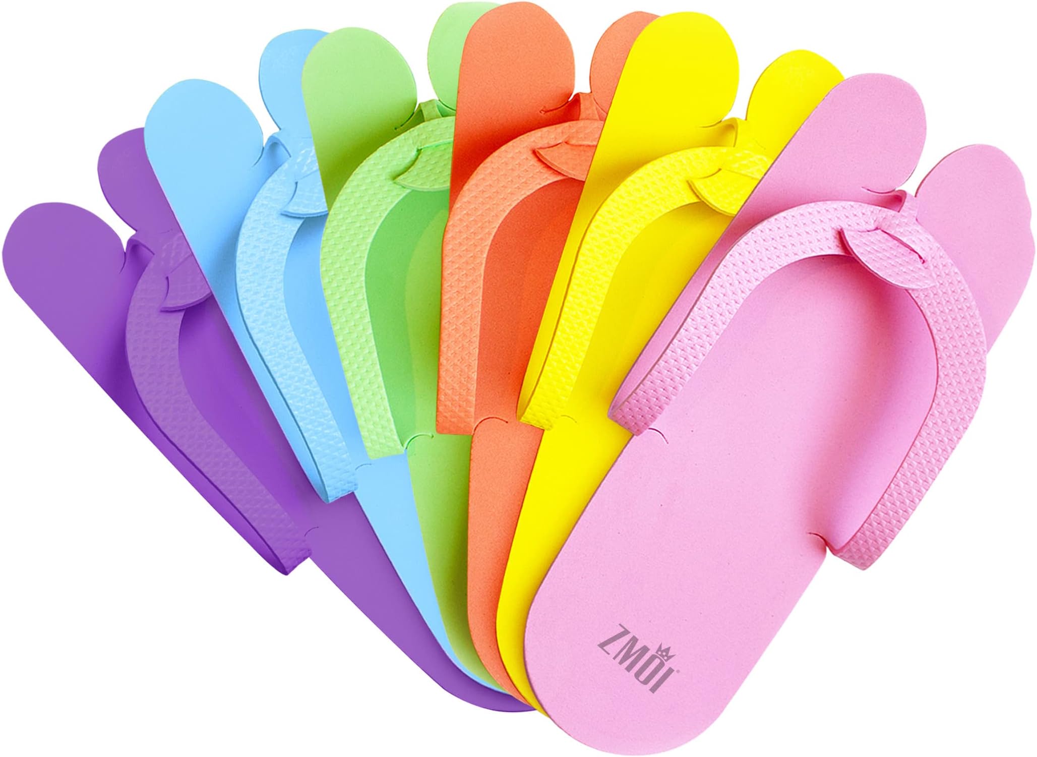 12 Pairs Disposable Pedicure Slippers – Anti-Slip EVA Foam One Size Fits All Flip Flops for Pedicure – Comfortable and Safe – 6 Fun Colors – Ideal for Spa, Nail Salon