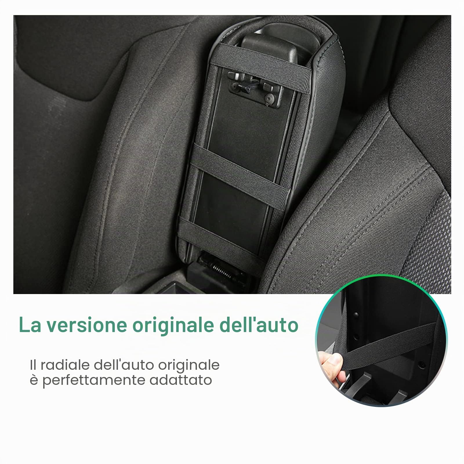 GAFAT J-eep Renegade 2015-2024 2025 Copertura per Bracciolo Console Centrale, Renegade 2023 Protezione Braccioli, Rivestimento in Pelle, Compatibile con Jeep Renegade Accessori (Nero)