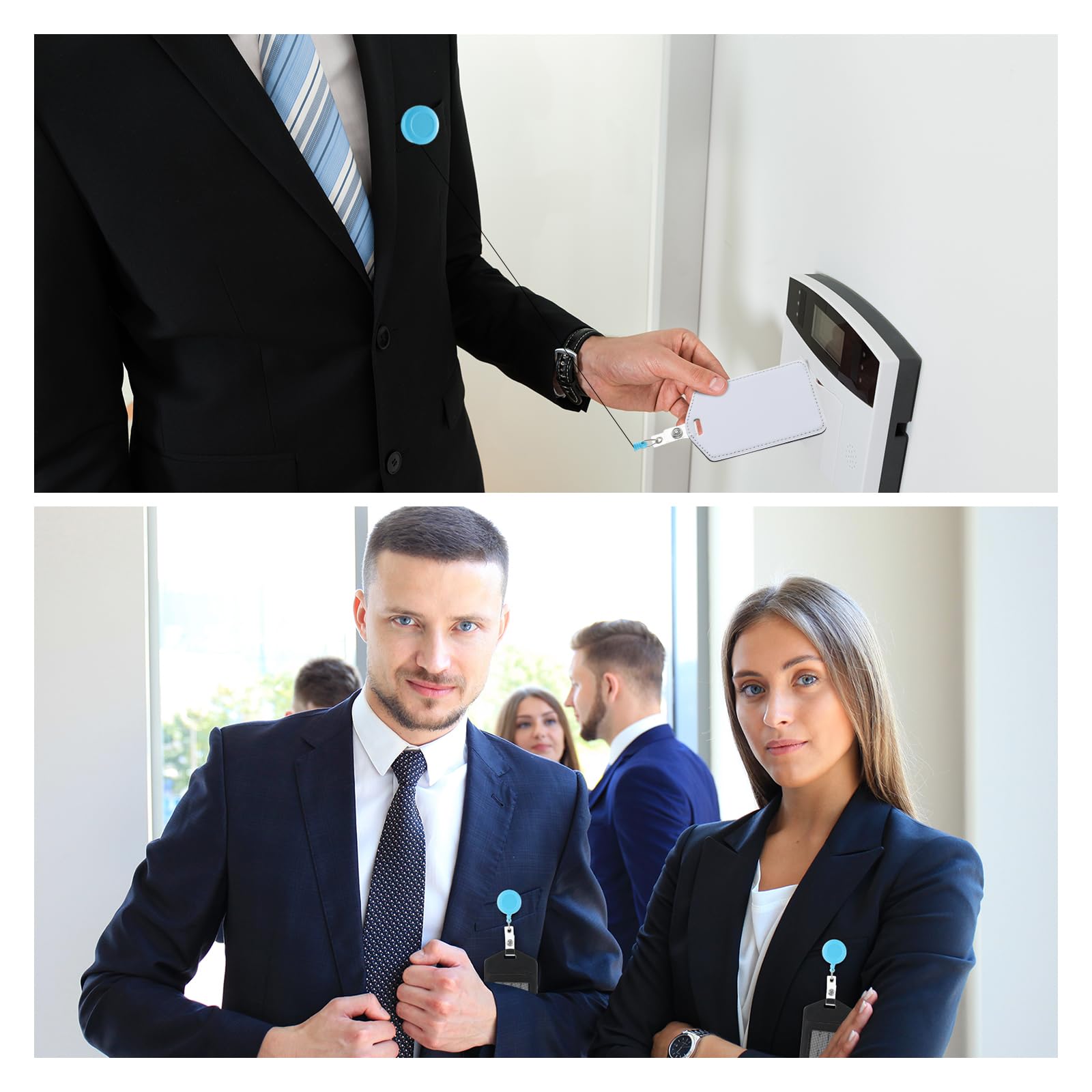 Zonon 100 porta badge retrattile, con clip per cintura in metallo, per infermieri, insegnanti, studenti, forniture per ufficio e scuola (azzurro)
