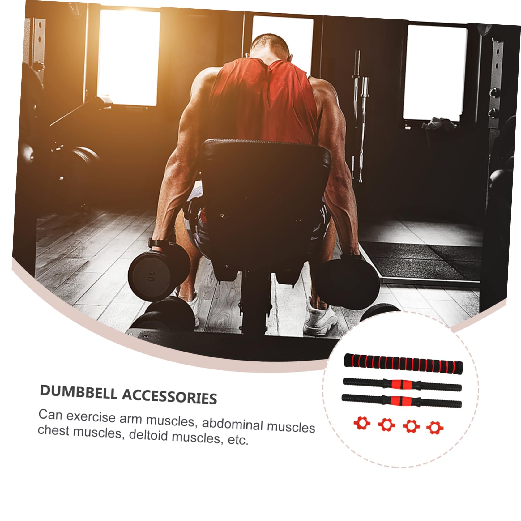 UKCOCO Set di Bilancieri Connettore in Acciaio Inox 40 Cm, Barra per Manubri Stabile e Confortevole per Allenamento Fitness Domestico e Palestra