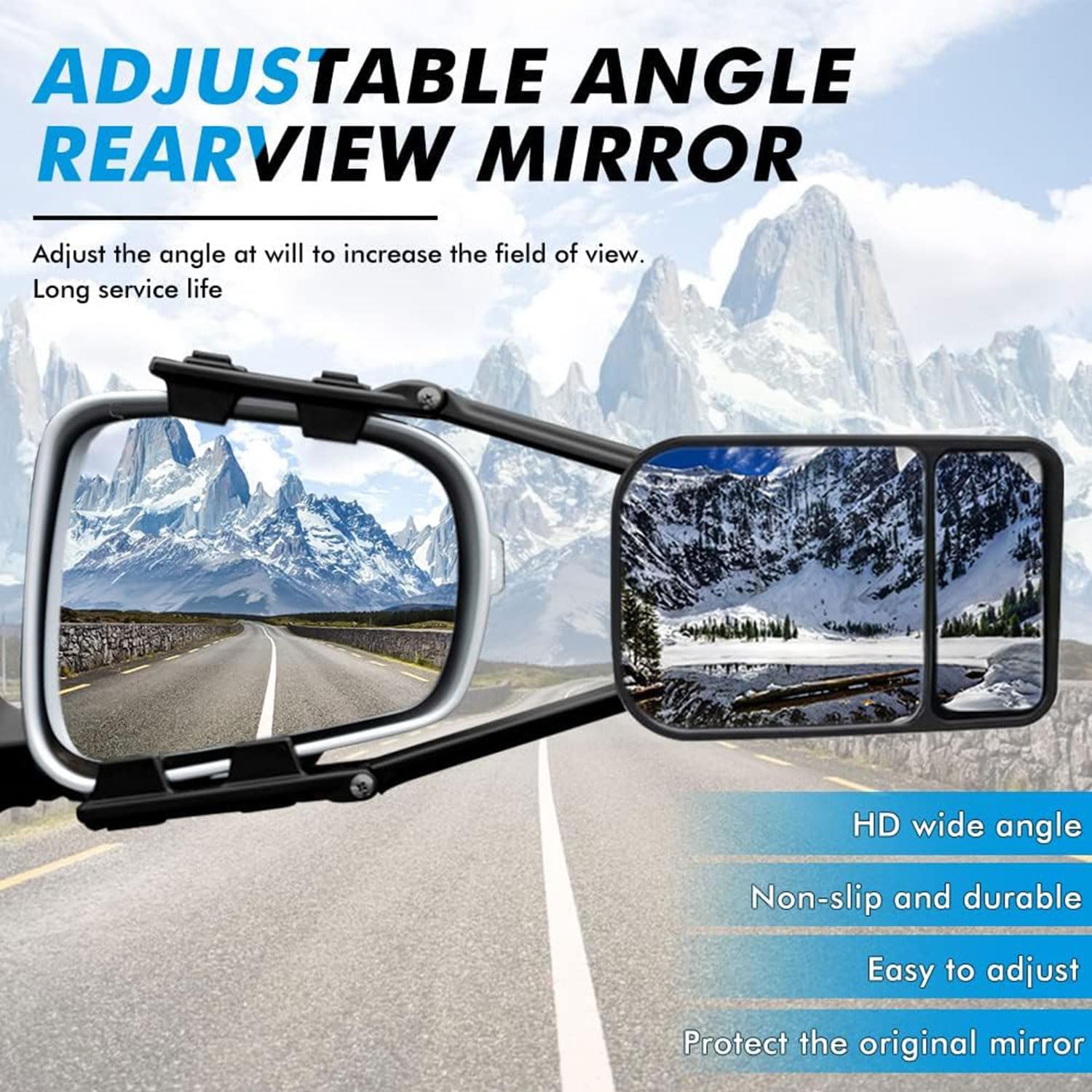 Specchietti Per Roulotte 2pz - Universali, Regolabili, Per SUV, Camper, Camion, Con Installazione Semplice