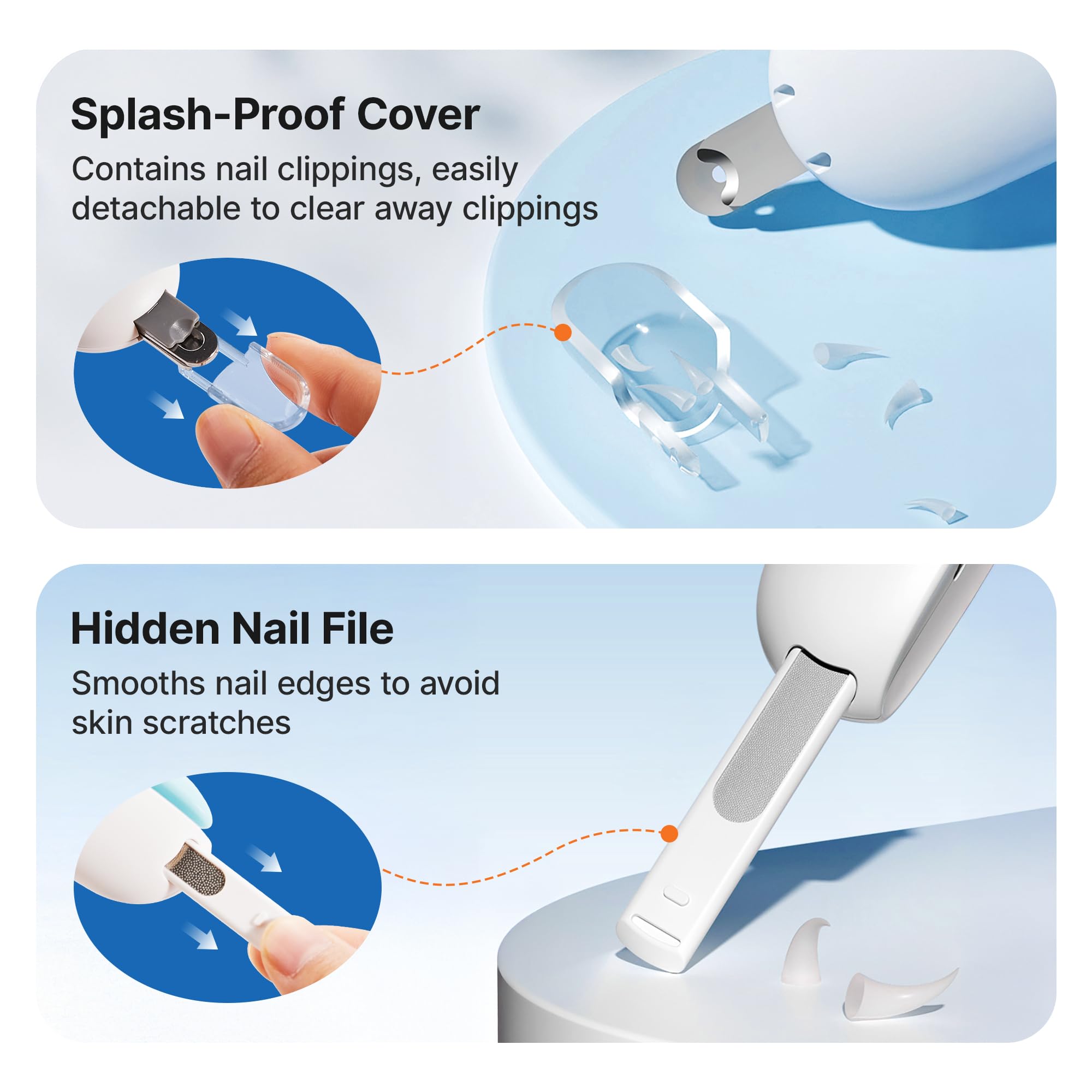 Potaroma Cat Nail Clipper with Adjustable 3-Size Trimming Hole & Hidden Nail File | Safe Toenail Trimmer for Kittens & Indoor Cats | Anti-Splash Claw Cutter for Grooming (Blue) - image 6