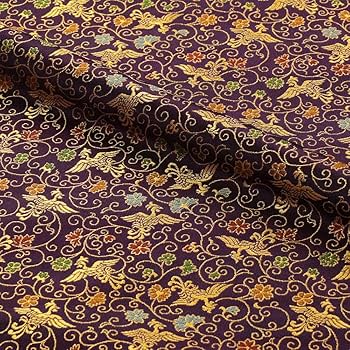 S3 打敷　　正絹別織綿　金地入子菱鳳凰　京都西陣織 Amazon | 和柄 生地 京都西陣織 金襴生地 鳳凰唐草 (紫) 50cm