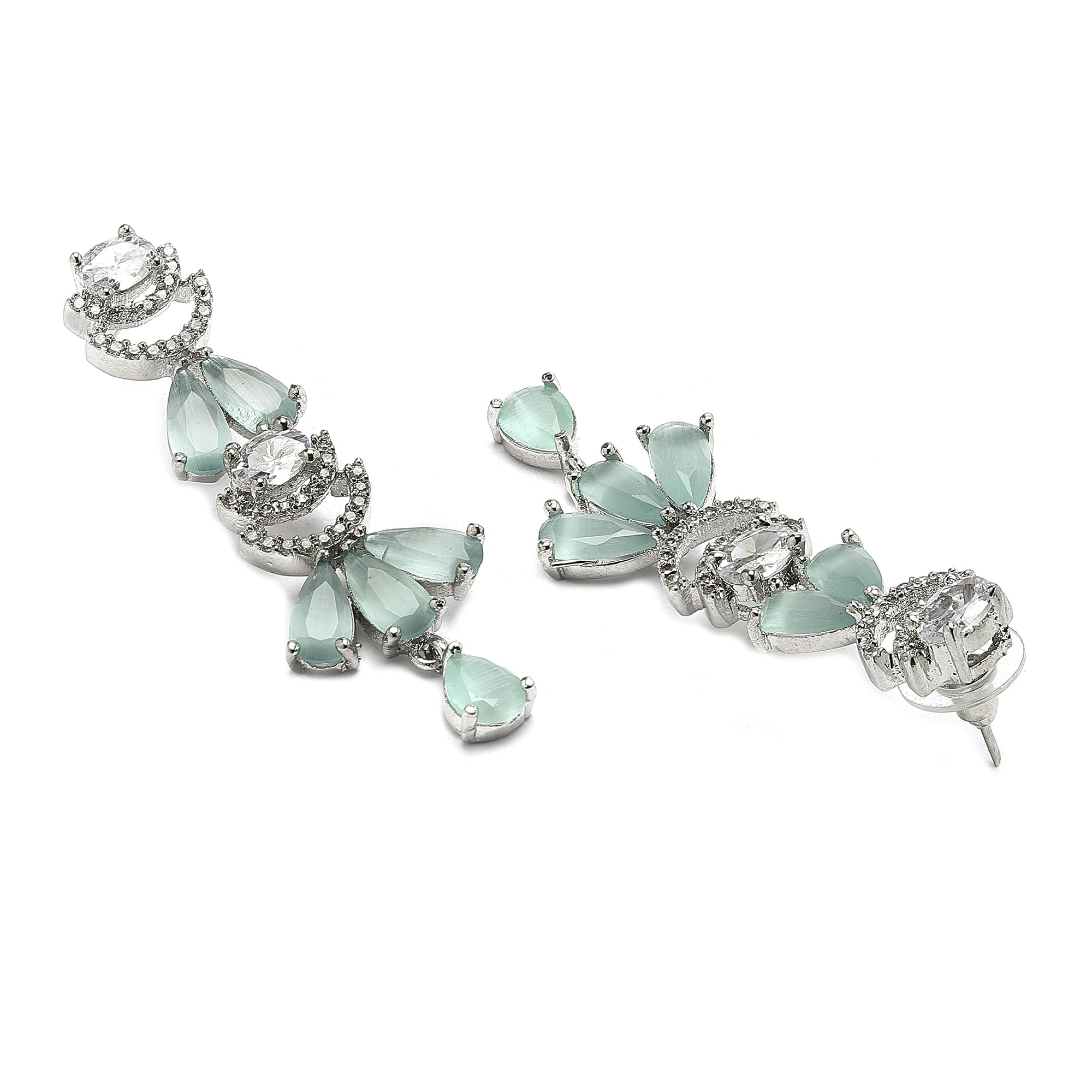 Rhodium-Plated American Diamond Necklace Set