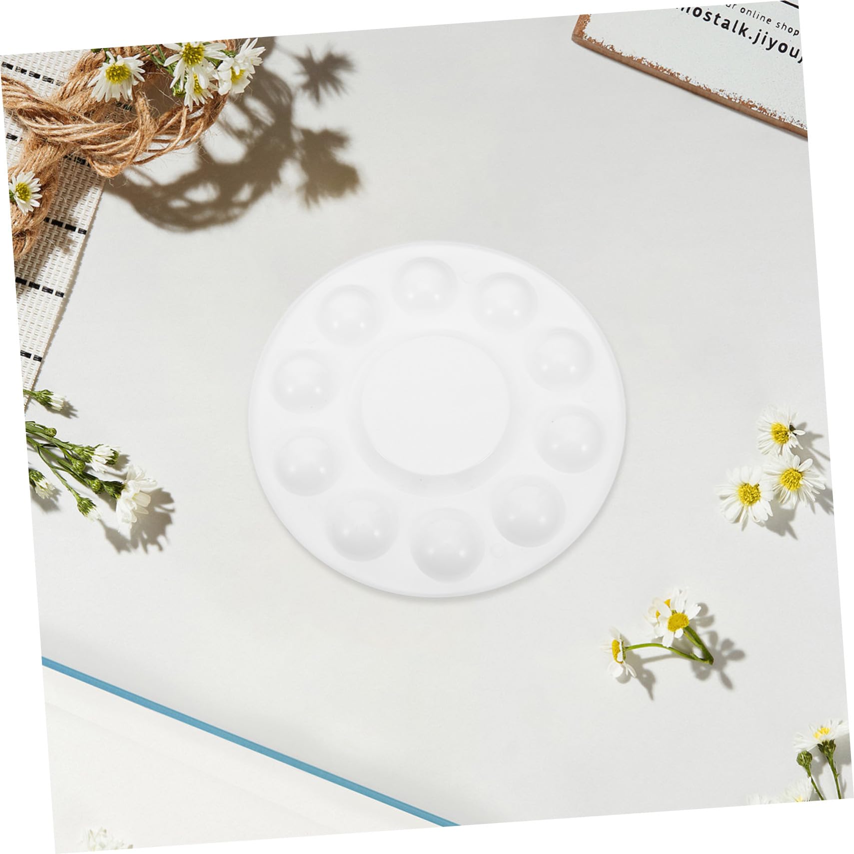 Angoily 50 Stück Aquarellpalette Tablett Malen Tabletts Pallet malen Plastik -Aquarellpalette Plastikfarbenpalette Plastikmischschale White