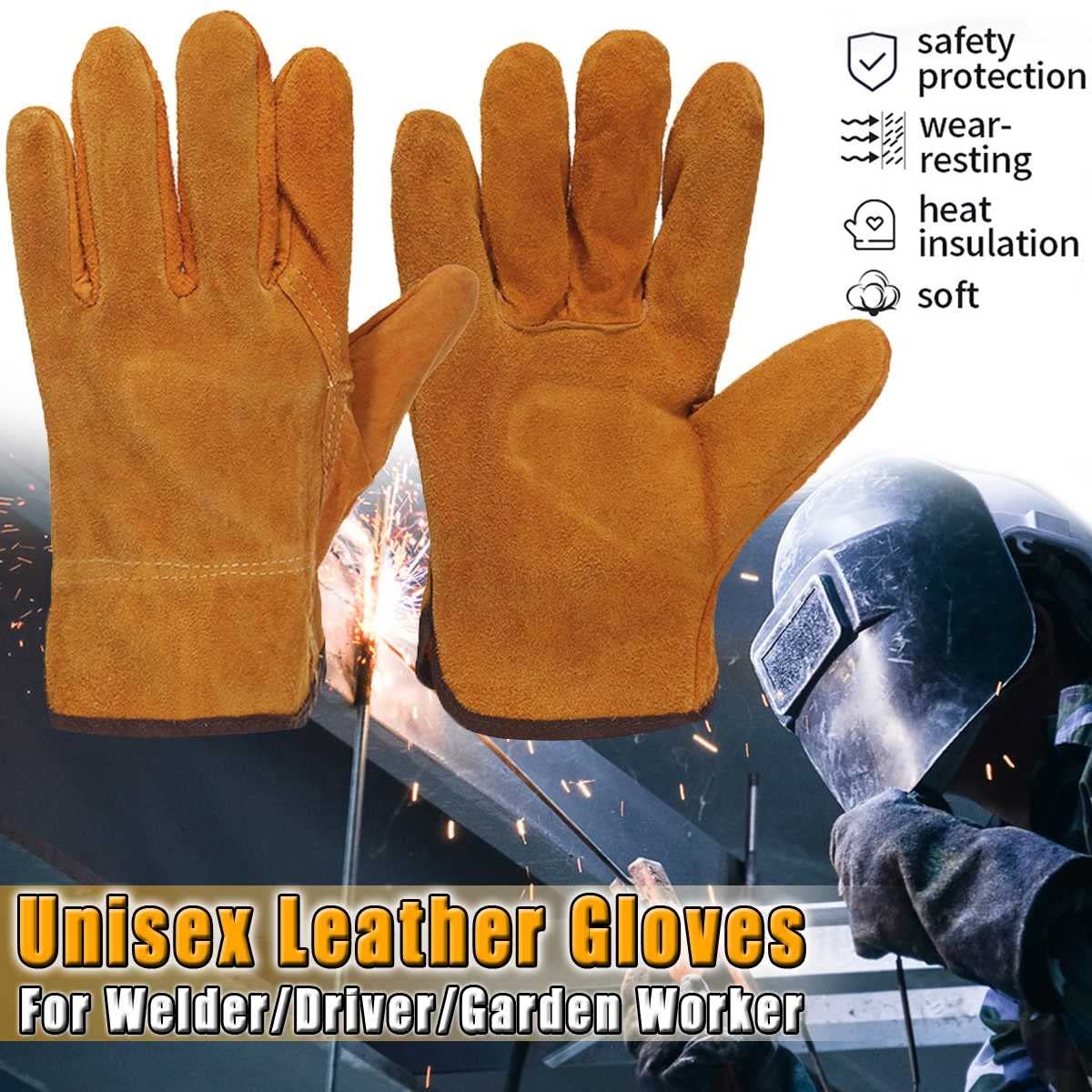 Work gloves Fireproof Cow Leather Welder Gloves Anti-Heat Work Safety Gloves For Welding Metal protective gloves for welding