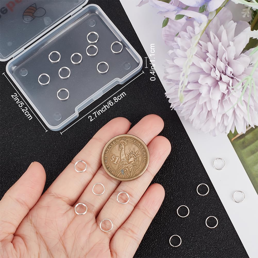 Beebeecraft 1 Box 20 Stück Doppelschlaufen-Binderinge Aus Sterlingsilber 7 mm Spaltringe Offene Schlaufenringe Für Halsketten Schlüsselanhänger DIY-Schmuck Basteln (Silber)