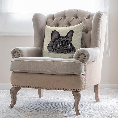 Miniatura 4 de WONDERTIFY Fundas de almohada con diseño de bulldog francés en acuarela, adorable cachorro, adorable funda de cojín para mascotas, para sofá, cama o