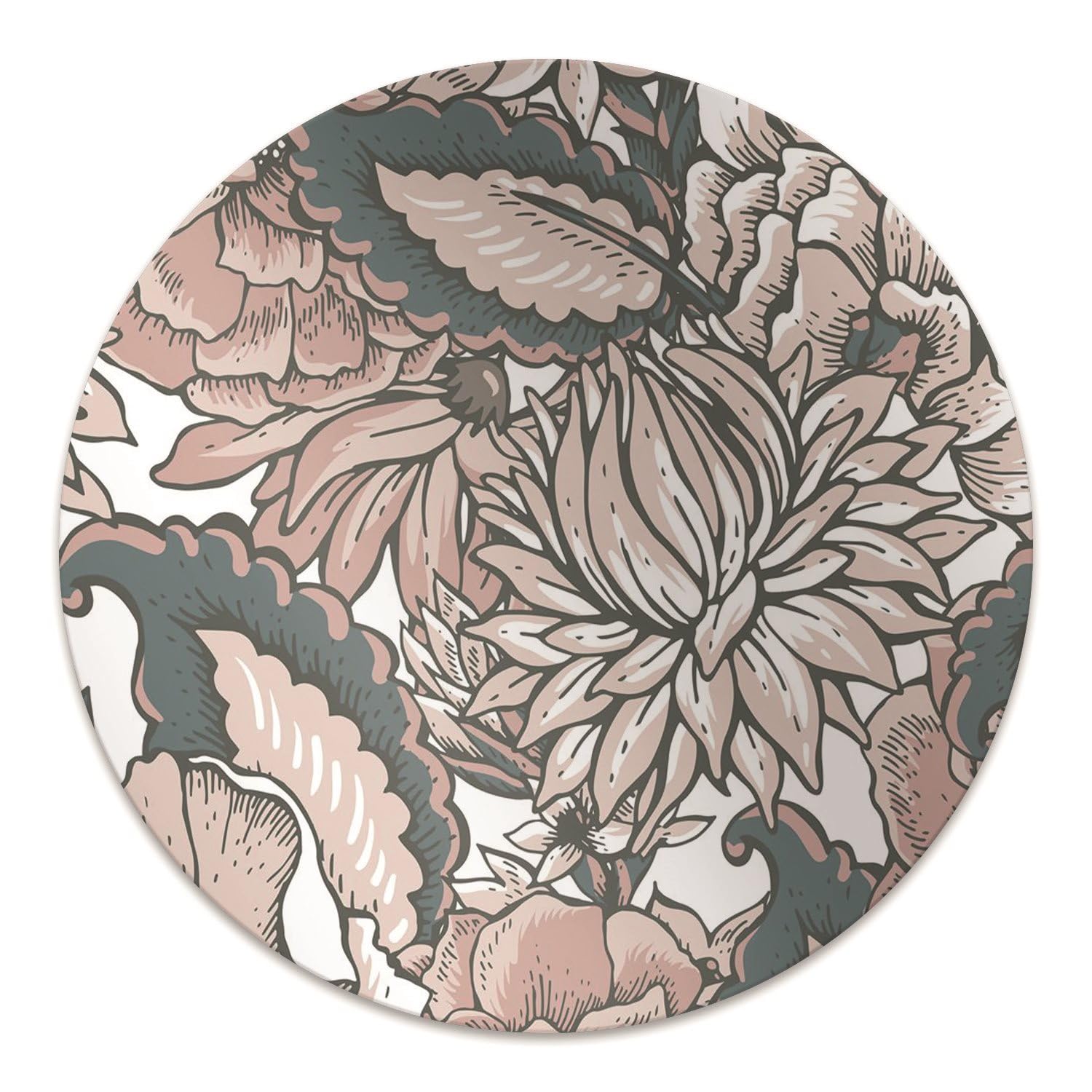 Tapis de chaise de bureau pour maison et espace de travail au motif fleuri