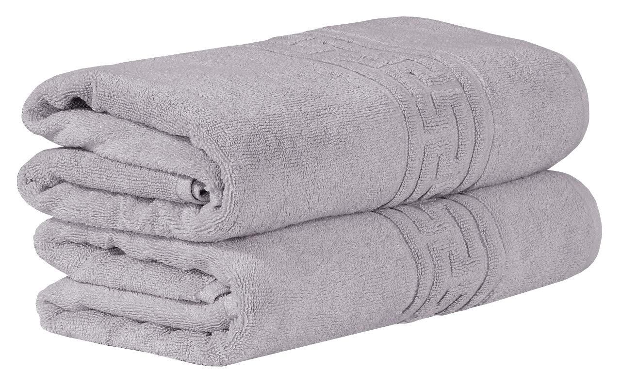 Every Thread Counts Silver - 2 Bath Sheet Set Luxury & Soft - 600 Gsm Ring Spun Cotton Highly Absorbent Towels For Bathroom - Hotel Quality (, 2 Bath Sheet Set)