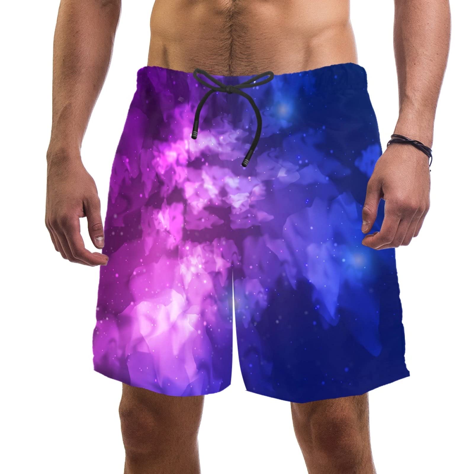 Short de bain violet galaxie pour homme du L au 4XL avec poches - 6
