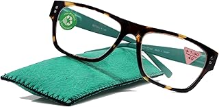 Brooklyn, Premium Reading Glasses, High End Readers +1.25.+1.75.+2.25.+3 Magnifying, Tortoise Green Square Frame. Pink. NY Fifth Avenue.