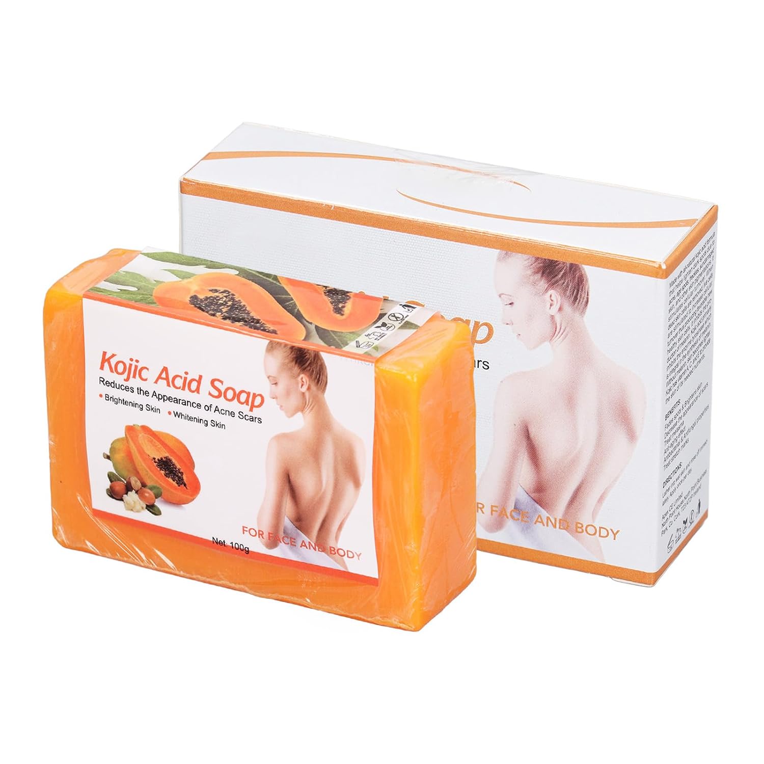 Kojic Acid Soap Skin Whitening Soap for Dark Spot Removal Dark Spots Hyperpigmentation and Scars Whitening Herbal Bars with Papaya Extract for Women