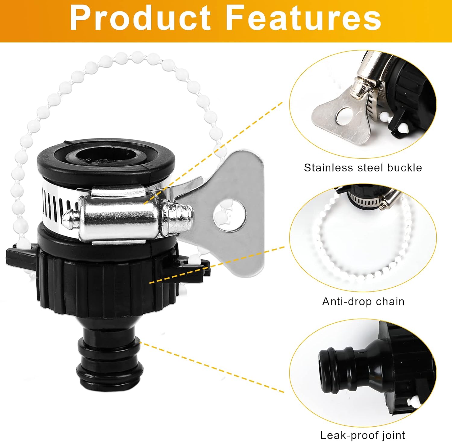 Hose Tap Connector, 4 Pack Tap Connector for Hose Pipe, Universal Tap