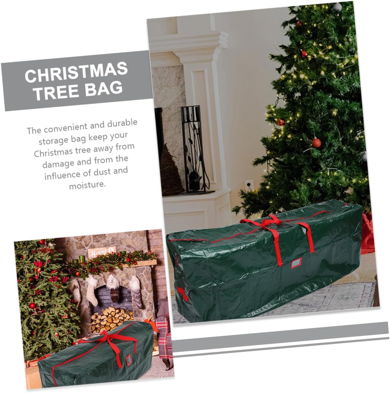 STAHAD Christmas Tree Storage Bag Large Tree Pouch 135x34x68cm Waterproof Dustproof Storage Tote Handles for Artificial Organization