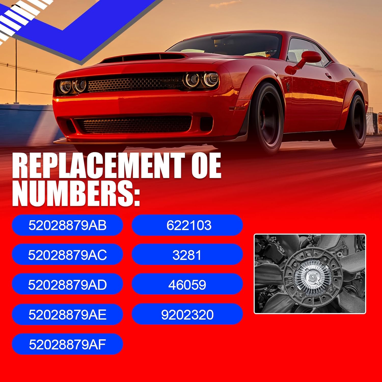 SMMS Electric Cooling Fan Clutch for Dodge Ram 2500 2003-2004, Ram 3500 2003-2004, L6 5.9L, Replaces OE 52028879AB 52028879AE 52028879AF