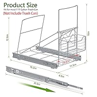 Vista 2 de LIONONLY Estante de Bote de Basura Extraíble Bajo Gabinete, Bote de Basura Bajo Fregadero para Contenedor de Basura de 7-11 Galones, Kit