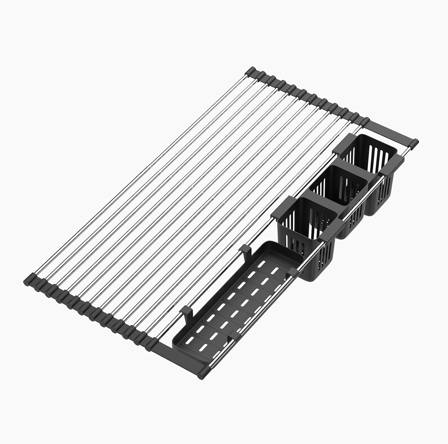 Lefton Expandable Roll Up Dish Drying Rack (Black)