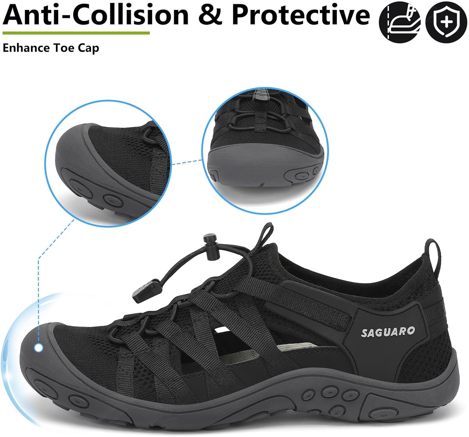 Mishansha Womens Hiking Sandals Closed Toe Comfortable Sport Sandal Non-Slip Quick Dry Water Shoes for Outdoor Beach Trekking - Image 4