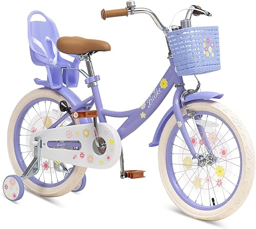 Miniatura 15 de Girls Bike with Basket for Toddlers and Kids Aged 3-14 Years Old, 12 14 16 18 Inch with Training Wheels & Doll Seat, 20 Inch with Kickstand & Rear
