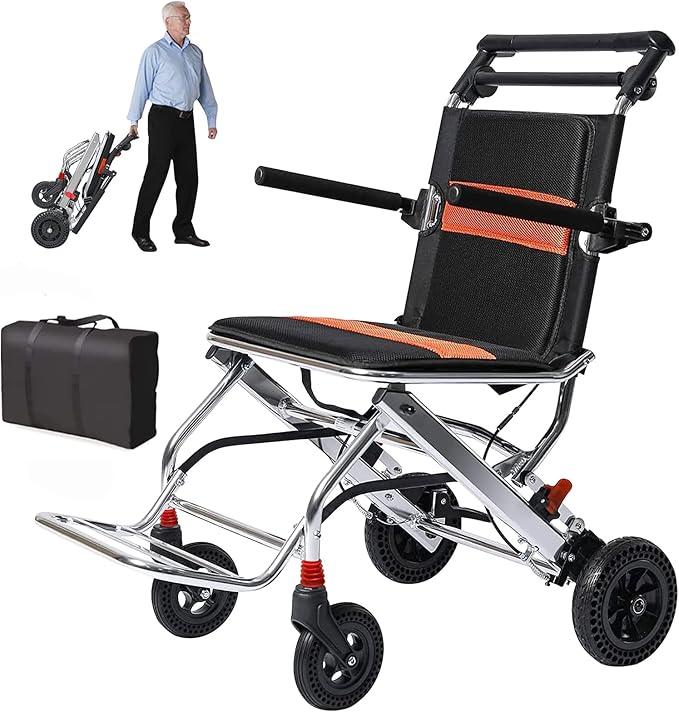 Wheelchairs Folding Lightweight Portable Travel Wheelchair with Hand