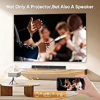 AKATUO Mini Projektor Bluetooth 5.1 - Hordozható Full HD 1080P LCD Házimozi Projektor 200" Képernyővel, Telefonhoz, TV-hez, 10000 Lumen 3