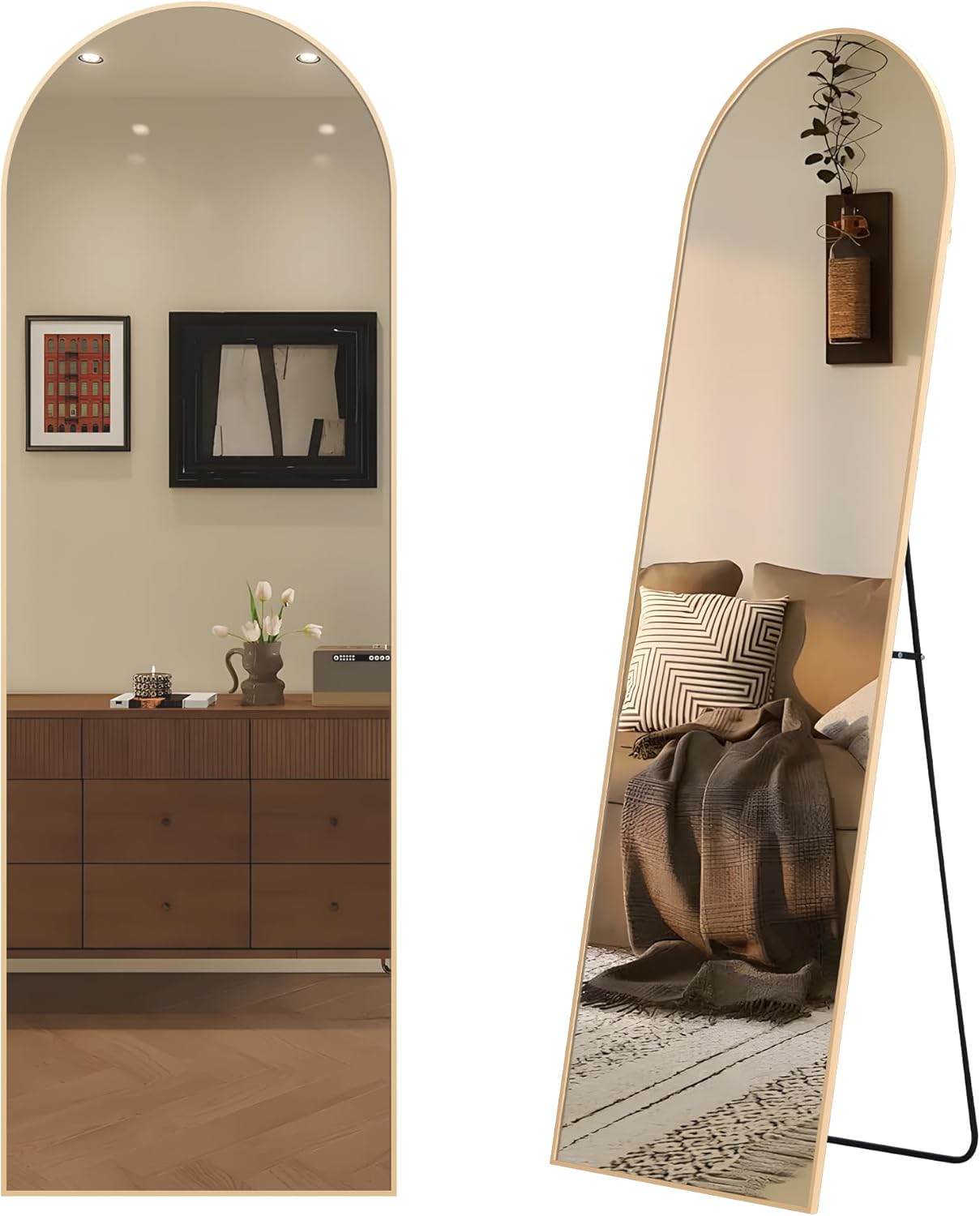 PUZONJIG 21"x64" Arched Full Length Mirrors, Full Body