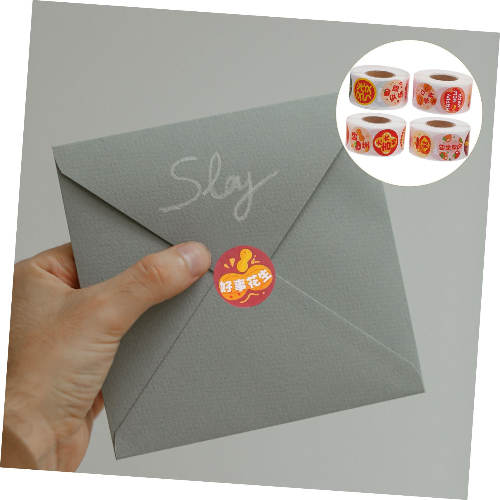 STOBOK 16rotoli Etichette Adesive Rotonde Cartone Pacchetto Da Sticker Divertenti Per Decorazioni Festive e Feste Facili Da Applicare e Rimuovere Senza Residui