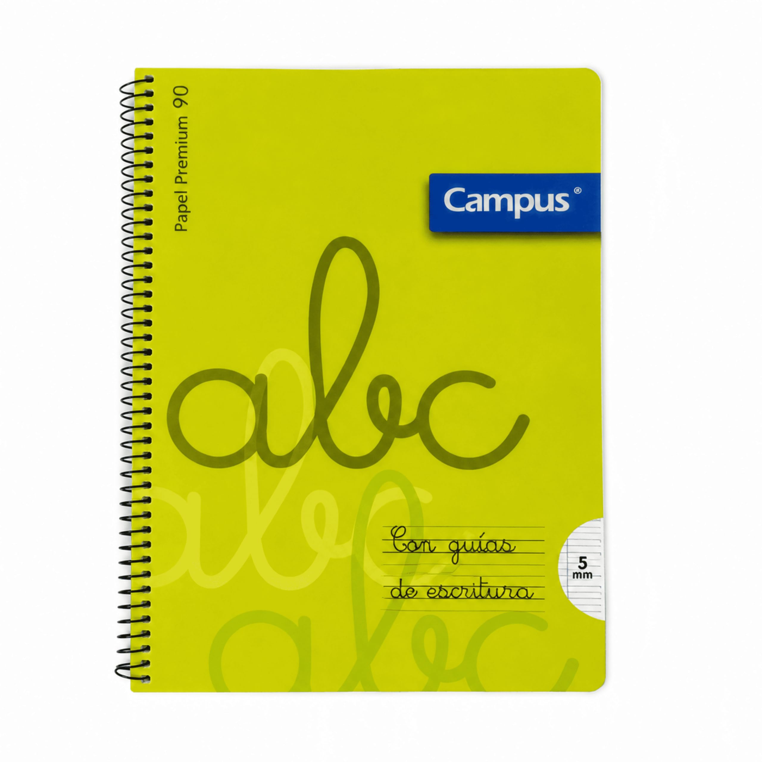 MUNTRADE Pack de 12 Libretas Espiral Campus Multicolor con Guías de Escritura | 2 de Cada Color | Papel Premium 90 g/m² | Pauta de 5 mm| Material Escolar