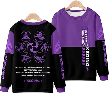 Amazon.com: Game Genshin Impact Sudadera con capucha Keqing, sudaderas  gruesas con impresión 3D, A, M : Ropa, Zapatos y Joyería