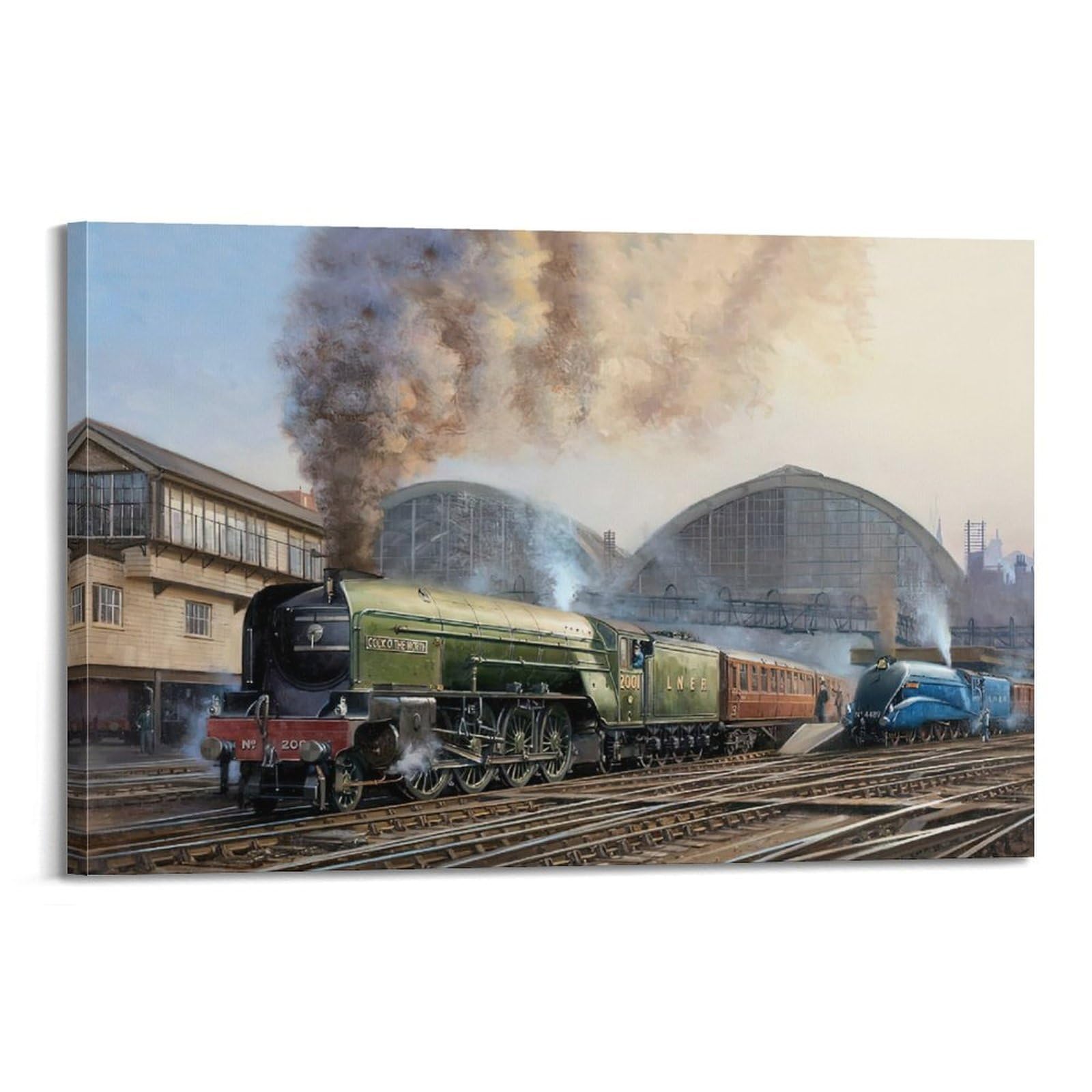 ZSZWHJ Vintage Transport Art Poster Steam Train Railway Poster Decorative Painting Canvas Wall Posters And Art Picture Print Modern Family Bedroom Decor Posters 20x30inch(50x75cm)