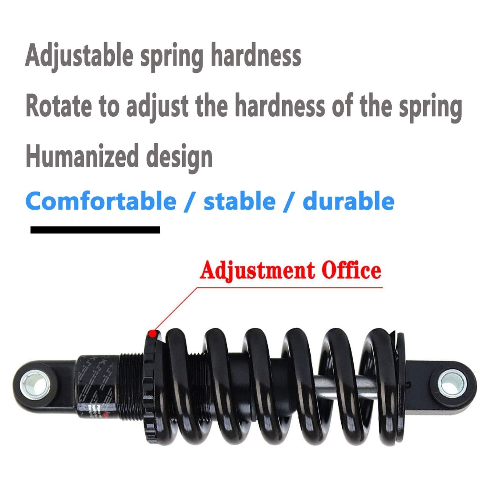 TYYT Bike Rear Shock Absorber Spring MTB 125/150/ 165/190 mm GS-121A, 100 to 2000 Lbs Suspension Damper (Color : 150mm, Size : 250 Lbs)