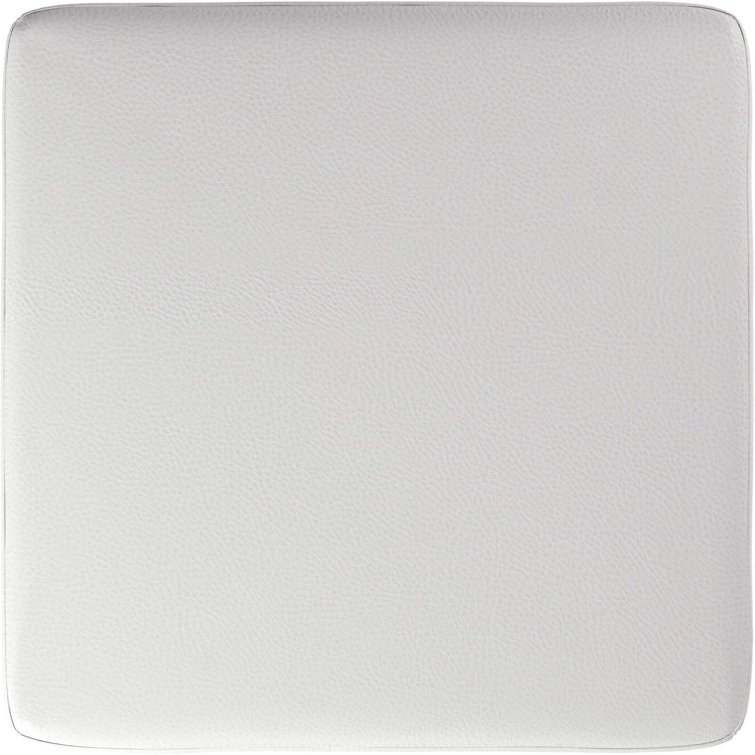 Howard Elliott No Tip Block Ottoman with Cover, Multipurpose Leather Side Table, Footstool & Seating Square Cube Ottoman Footrest for Living Room, Office and Bedroom, 17 x 17 Inch, Avanti White