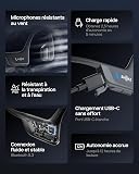 SHOKZ OpenRun Pro 2 Mini Bone Conduction Sports Headphones, Open-Ear Wireless Earphones with Bluetooth 5.3, Noise Cancelling Mics, IP55 Waterproof, 12h Playtime for Running, USB-C Quick Charge, Black - 8