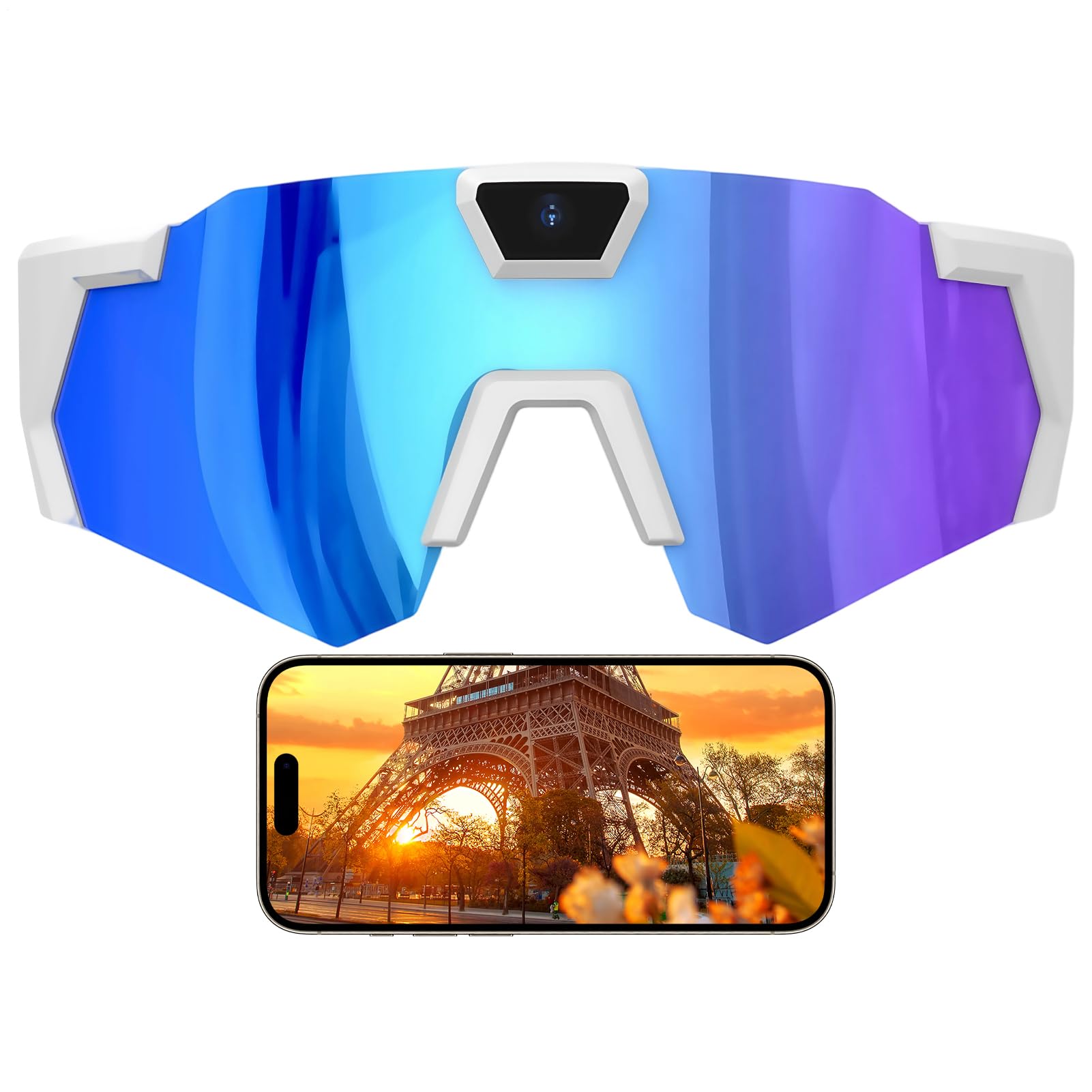 Okulary z kamerą – urządzenie nagrywające 4K do sportów na świeżym powietrzu | okulary przeciwsłoneczne do nagrywania wideo - dla biegaczy, narciarzy, snowboardzistów, wędrówek, motocyklistów