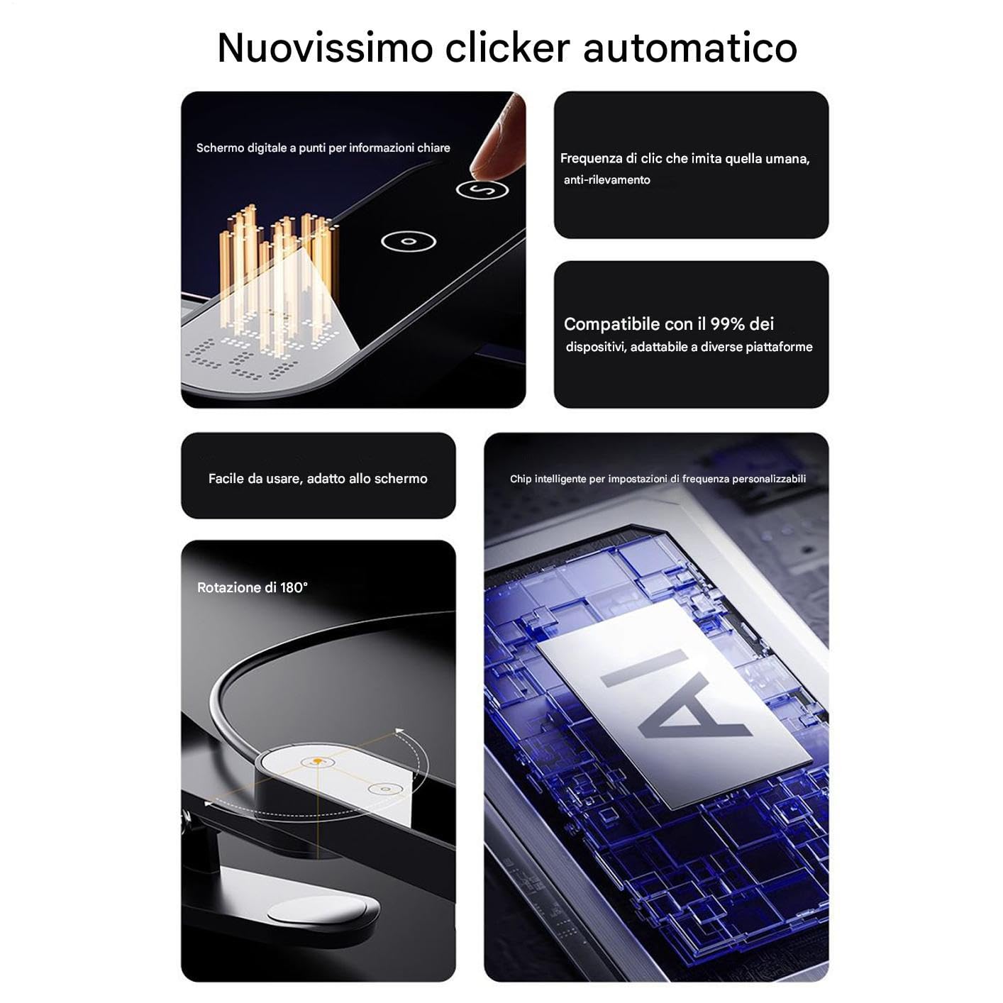 Clicker automatico - Schermata del telefono Tapper | SCREEN AUTO CUCCESSI DI AUTO | Fast Click Simulation Finger | Velocità del simulatore regolabile TAPPERI CHIECH FISICO TAPPERI PER I VIGLI GIOCHI L