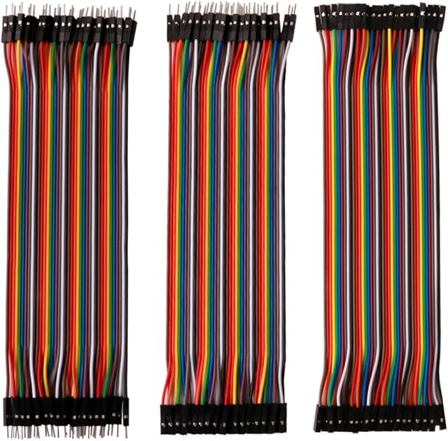 QitinDasen 120Pcs Premium 20cm Multicolored Solderless Breadboard Jumper Wire Cable Set, 40pin Male to Male, 40pin Female to Female, 40pin Male to Female, for Arduino DIY Raspberry pi