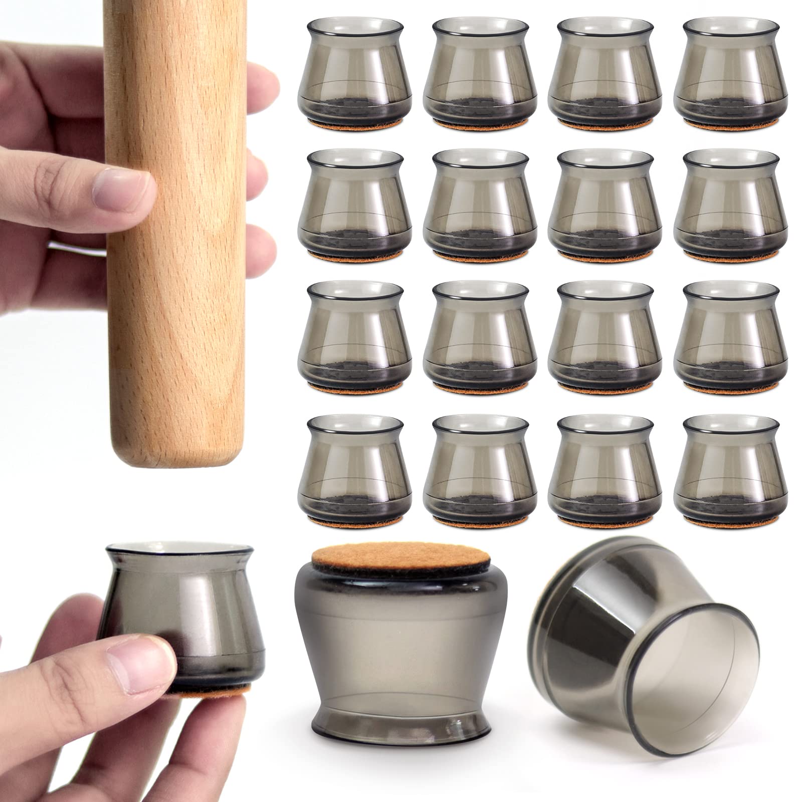 Buy Chair Leg Floor Protectors, High Transparency Silicone Chair Leg