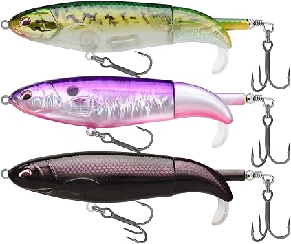 TRUSCEND Popobait Fishing Lures with BKK Hooks   Easy Catch Instant Startup, Longer Cast, Balanced Spray/Sound/Swim   Topwater Plopper Bait for Bass, Trout, Perch, Pike   Great for Family Fishing